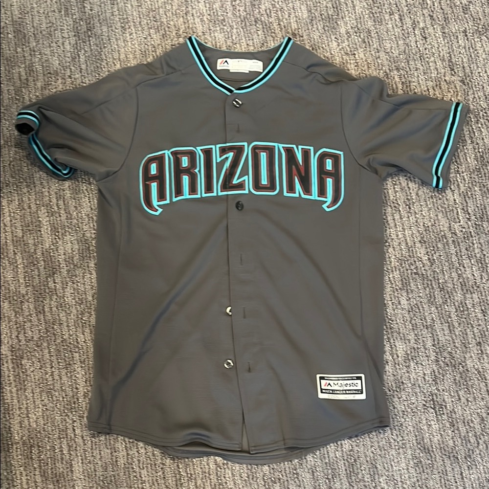 Majestic Gray and Teal Arizona Jersey
